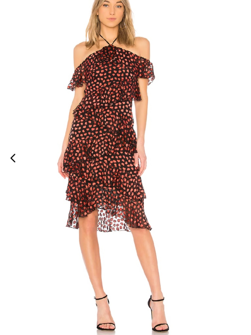 Alice + Olivia Annabeth Dress in Mini Hearts Black size 8